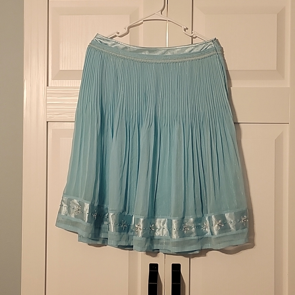 Mint Turquoise Pleated Skirt US size 8